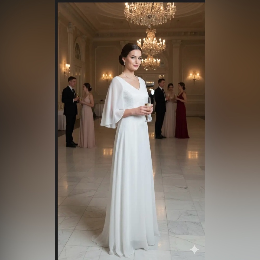 Elegant White Lace Evening Gown